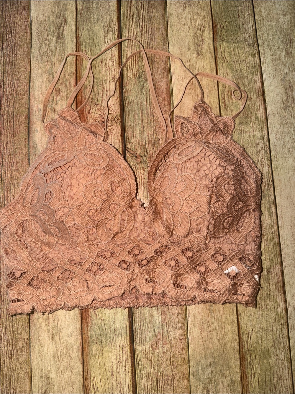 Anemone Lace Bandeau Bralette - Mauve Nude